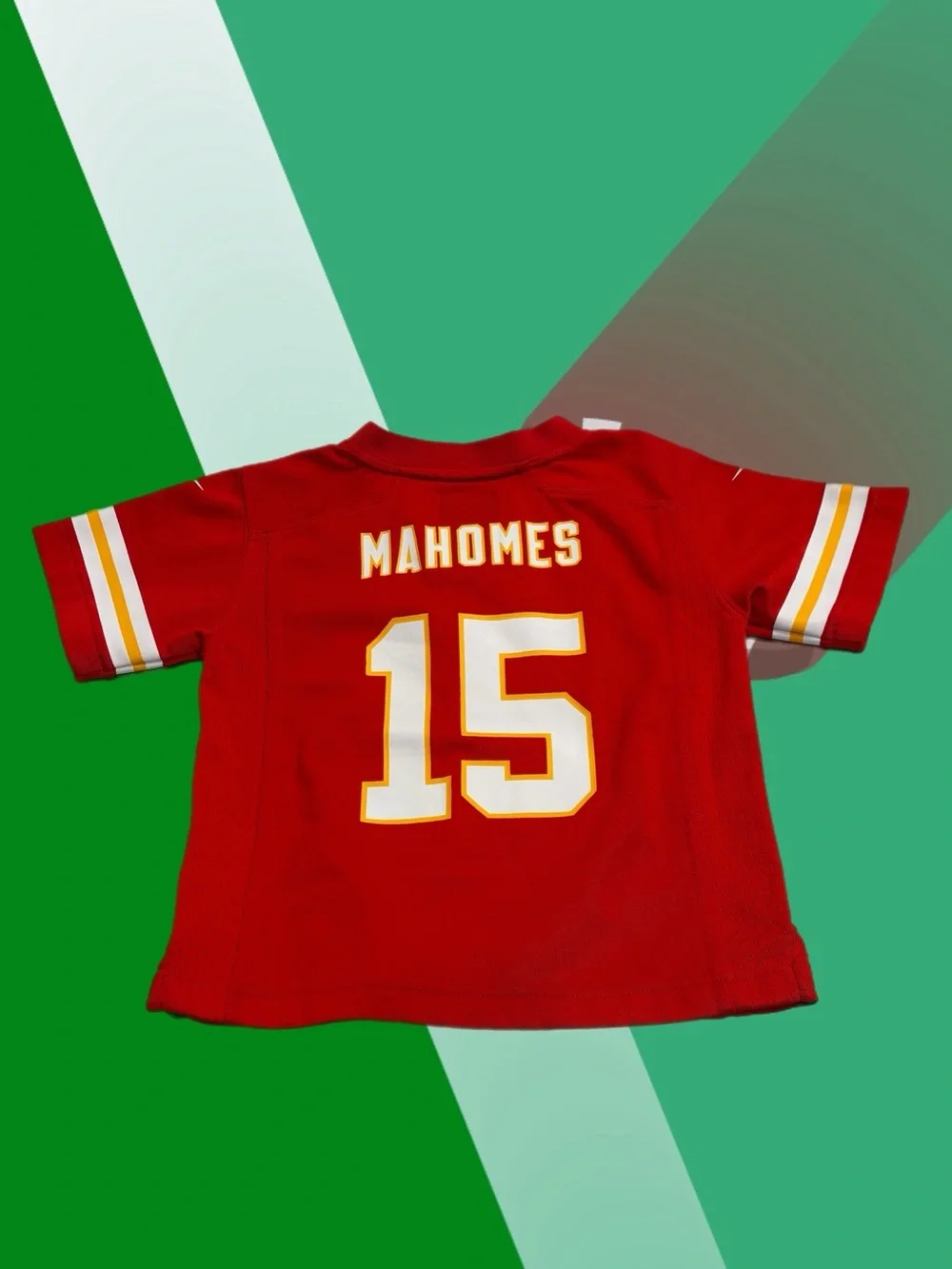 Nike Red Kids Football Jersey with White & Gold Accents #15